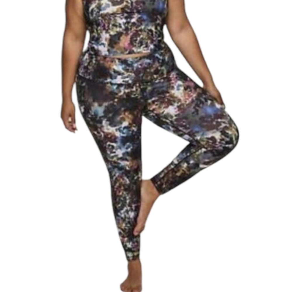 RBX Active 3X High Waisted Full Length Leggings‎ Multi Abstract Compression NWT - Picture 9 of 11